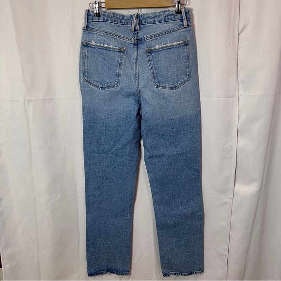 Good American Light Wash Good Boy High Rise Slit Hem Jeans. Size 8/29. - Picture 2 of 10